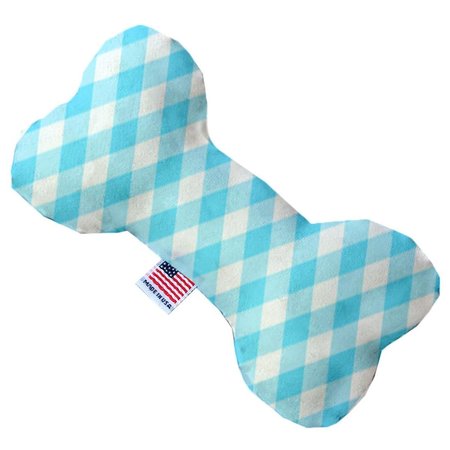 MIRAGE PET PRODUCTS 6 in. Baby Blue Plaid Bone Dog Toy 1153-TYBN6